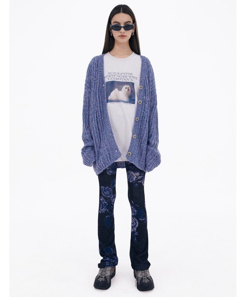 SCULPTOR（スカルプター）の「PUPPY TALK BOXY TEE/パピートークボクシーＴシャツ（Tシャツ/カットソー・レディース・ホワイト/ブラック/グレー・MEDIUM/LARGE）」の20枚目の写真