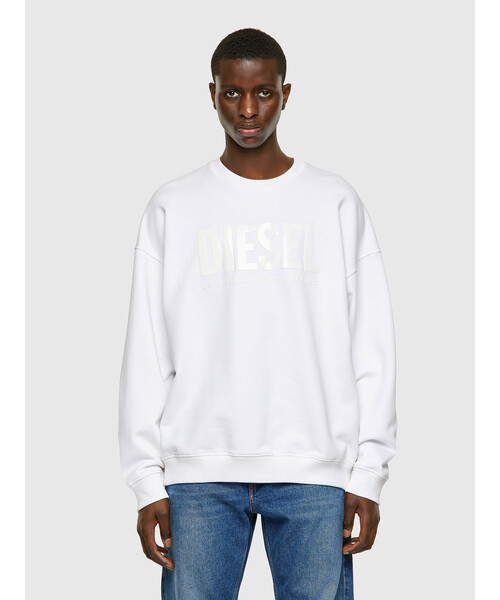 【DIESEL】ロゴ クルーネック スウェット プリント *送料関税込* ディーゼル DIESEL ロゴプリントスウェット （BLACK