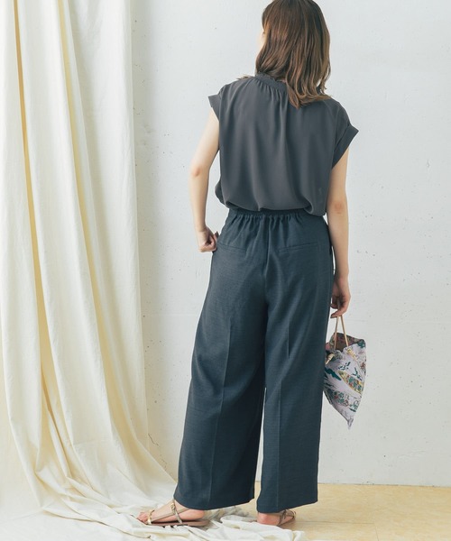 URBAN RESEARCH ROSSO（アーバンリサーチロッソ）の「【一部WEB限定カラー】リネンライクハイウエストワイドパンツ（その他パンツ・レディース・ホワイト/チャコールグレー/カーキ/ホワイト系その他・38/36）」の22枚目の写真