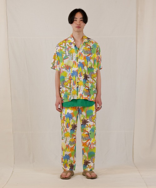 Iroquois（イロコイ）の「PALM DIMENTION H/S SH（シャツ/ブラウス・メンズ・ブラック系その他/ホワイト系その他・1/2/3）」の4枚目の写真