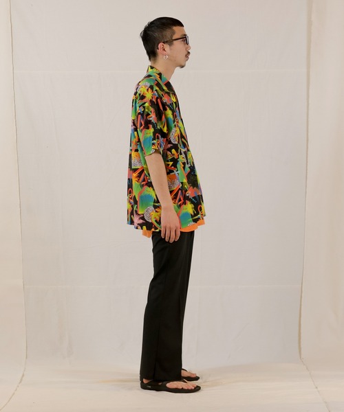 Iroquois（イロコイ）の「PALM DIMENTION H/S SH（シャツ/ブラウス・メンズ・ブラック系その他/ホワイト系その他・1/2/3）」の6枚目の写真