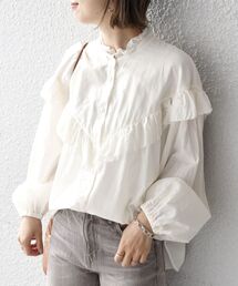 SHIPS | 〈手洗い可能〉Vラッフルブラウス◇(シャツ/ブラウス)