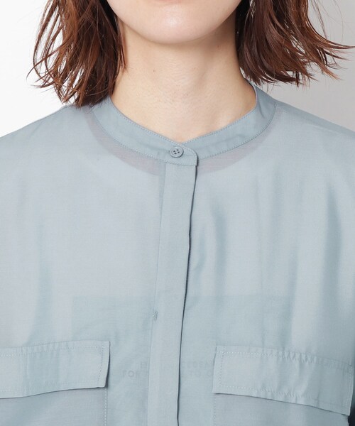 THE SHOP TK （ザ ショップ ティーケー ）の「◆シアーシャツワンピース（ワンピース・レディース・ライトブルー/ライトベージュ/レンガ・12/13）」の5枚目の写真