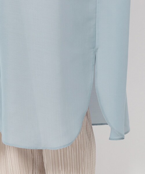 THE SHOP TK （ザ ショップ ティーケー ）の「◆シアーシャツワンピース（ワンピース・レディース・ライトブルー/ライトベージュ/レンガ・12/13）」の8枚目の写真