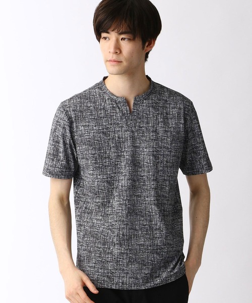 HIDEAWAYS NICOLE（ハイダウェイニコル）の「キーネックプリントカットソー（Tシャツ/カットソー・メンズ・ブルー/ラベンダー/ブラック/ライトグレー・MEDIUM/LARGE/X-LARGE）」の2枚目の写真