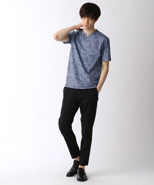 HIDEAWAYS NICOLE（ハイダウェイニコル）の「キーネックプリントカットソー（Tシャツ/カットソー・メンズ・ブルー/ラベンダー/ブラック/ライトグレー・MEDIUM/LARGE/X-LARGE）」の6枚目の写真