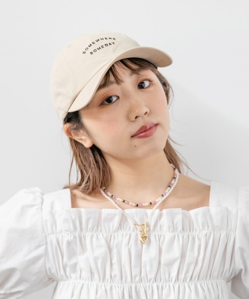 Me%（ミィパーセント）の「SOMEDAYCAP（キャップ・レディース・ベージュ/ブラック・FREE）」の5枚目の写真