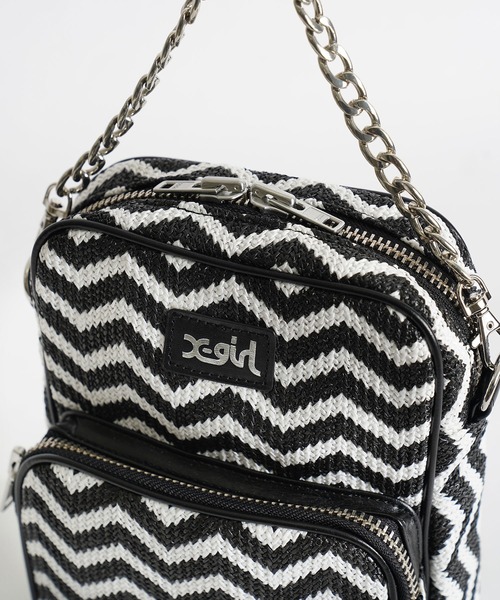 X-girl（エックスガール）の「FAUX LEATHER PIPING SHOULDER BAG（ショルダーバッグ・レディース・ブラック/ベージュ/マルチ・ONE SIZE）」の15枚目の写真