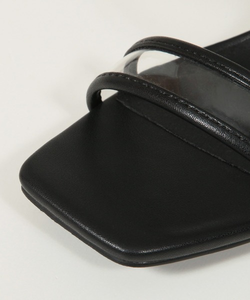 Julia Boutique（ジュリアブティック）の「スクエアトゥクリアヒールサンダル/21083（サンダル・レディース・ホワイト/ブラック・LL/M/S/3L/L）」の10枚目の写真