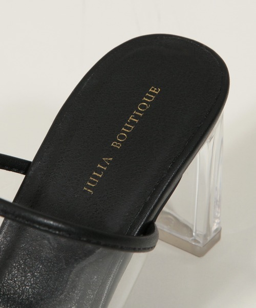 Julia Boutique（ジュリアブティック）の「スクエアトゥクリアヒールサンダル/21083（サンダル・レディース・ホワイト/ブラック・LL/M/S/3L/L）」の12枚目の写真