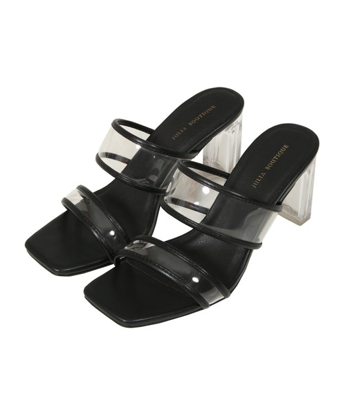 Julia Boutique（ジュリアブティック）の「スクエアトゥクリアヒールサンダル/21083（サンダル・レディース・ホワイト/ブラック・LL/M/S/3L/L）」の16枚目の写真