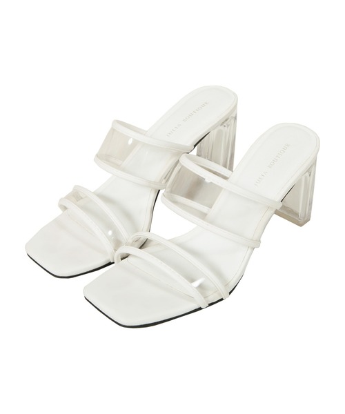 Julia Boutique（ジュリアブティック）の「スクエアトゥクリアヒールサンダル/21083（サンダル・レディース・ホワイト/ブラック・LL/M/S/3L/L）」の17枚目の写真