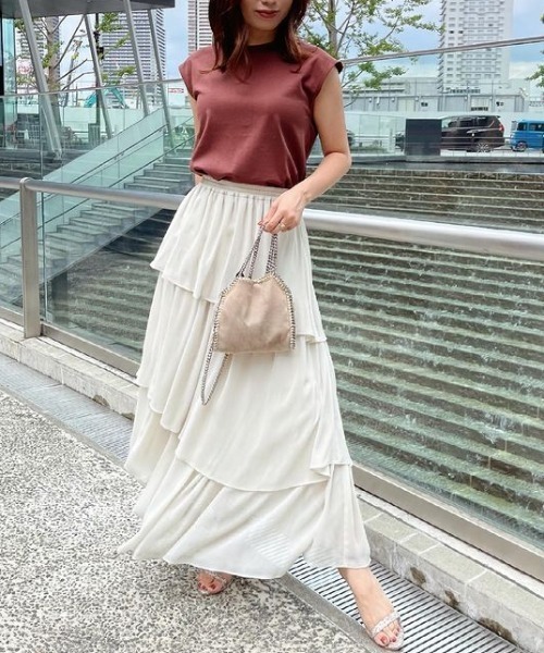 anuans(アニュアンス)の「ランダムヘムティアードスカート(スカート・レディース・ピンク/サックスブルー/ホワイト系その他/カーキ・FREE)」の20枚目の写真