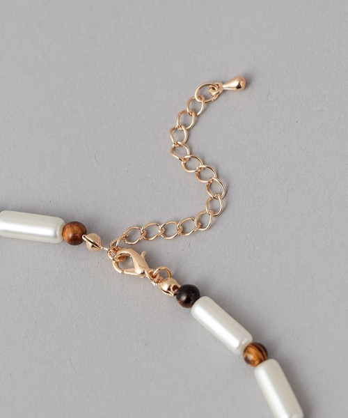 CIAOPANIC(チャオパニック)の「虎目石パールネックレス(ネックレス・レディース・ホワイト・FREE)」の8枚目の写真