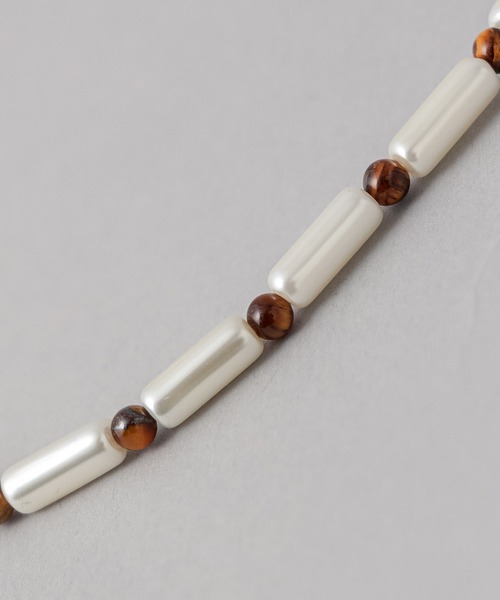 CIAOPANIC(チャオパニック)の「虎目石パールネックレス(ネックレス・レディース・ホワイト・FREE)」の7枚目の写真