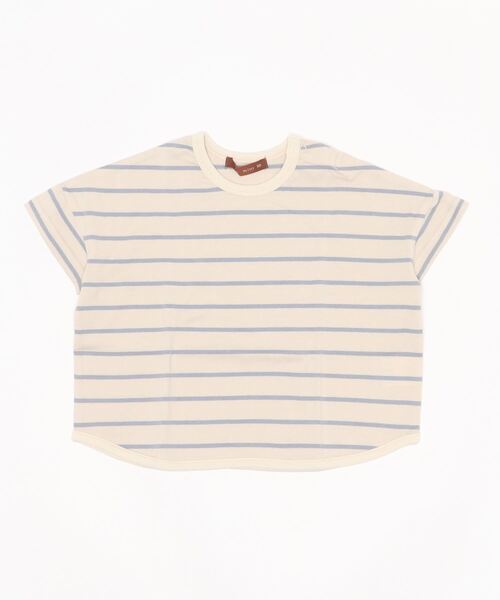 studio mini(スタディオ ミニ)の「天竺先染めBDワイドTシャツ(Tシャツ/カットソー・キッズ・ピンク/ブルー・90/100/110/120/130/95)」の2枚目の写真