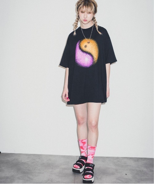 LOCAL HEROES（ローカルヒーローズ）の「DUSTY YIN YANG T-SHIRT DRESS（Tシャツ/カットソー・レディース・ブラック・L/XS/M/S）」の5枚目の写真