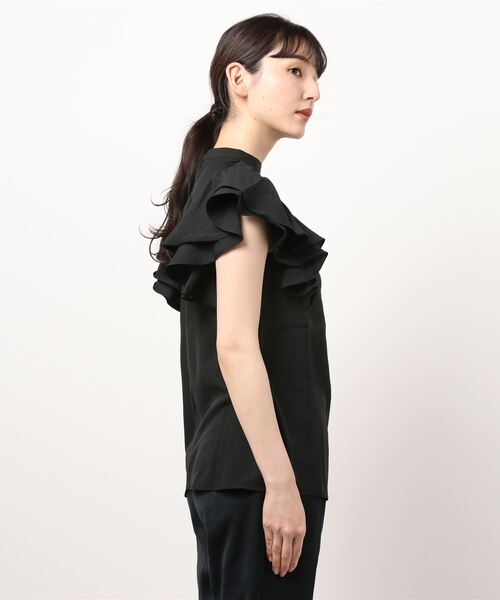 COLONY 2139（コロニートゥーワンスリーナイン）の「袖フリルブラウス（シャツ/ブラウス・レディース・ブラック/オフホワイト・SMALL/MEDIUM）」の4枚目の写真