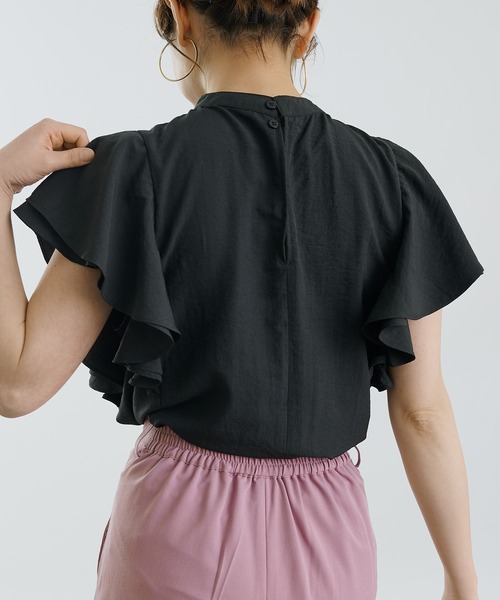 COLONY 2139（コロニートゥーワンスリーナイン）の「袖フリルブラウス（シャツ/ブラウス・レディース・ブラック/オフホワイト・SMALL/MEDIUM）」の21枚目の写真