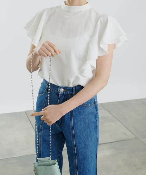 COLONY 2139（コロニートゥーワンスリーナイン）の「袖フリルブラウス（シャツ/ブラウス・レディース・ブラック/オフホワイト・SMALL/MEDIUM）」の11枚目の写真