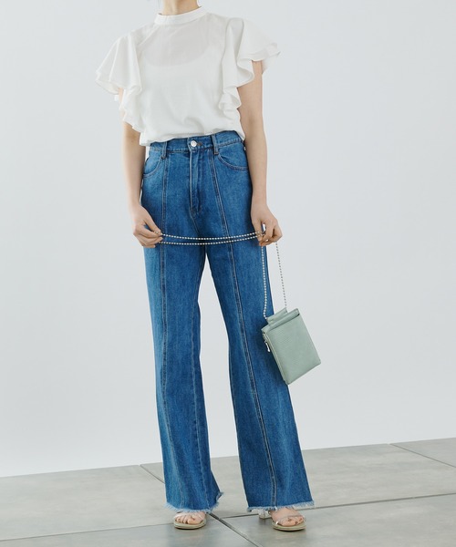 COLONY 2139（コロニートゥーワンスリーナイン）の「袖フリルブラウス（シャツ/ブラウス・レディース・ブラック/オフホワイト・SMALL/MEDIUM）」の19枚目の写真