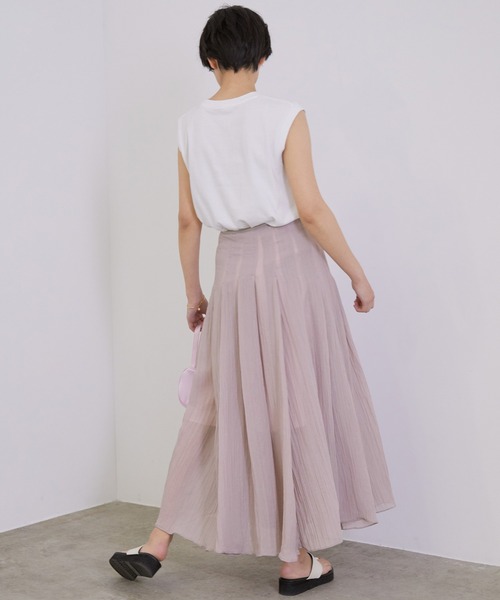 MADEMOISELLE ROPE'（マドモアゼル ロペ）の「シアータックフレアスカート（スカート・レディース・ブラック/ブラウン/ラベンダー・38）」の6枚目の写真