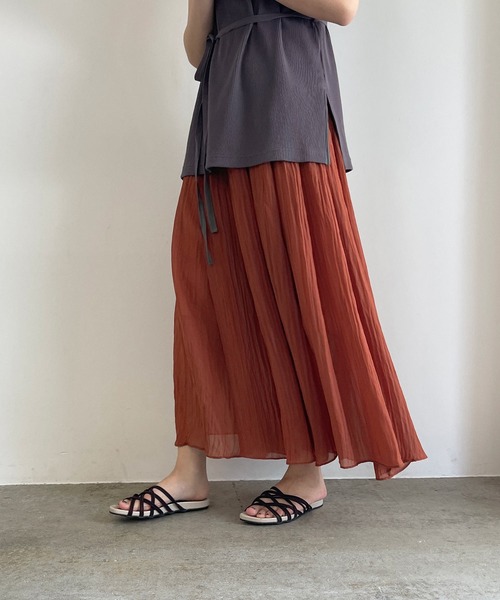 MADEMOISELLE ROPE'（マドモアゼル ロペ）の「シアータックフレアスカート（スカート・レディース・ブラック/ブラウン/ラベンダー・38）」の20枚目の写真