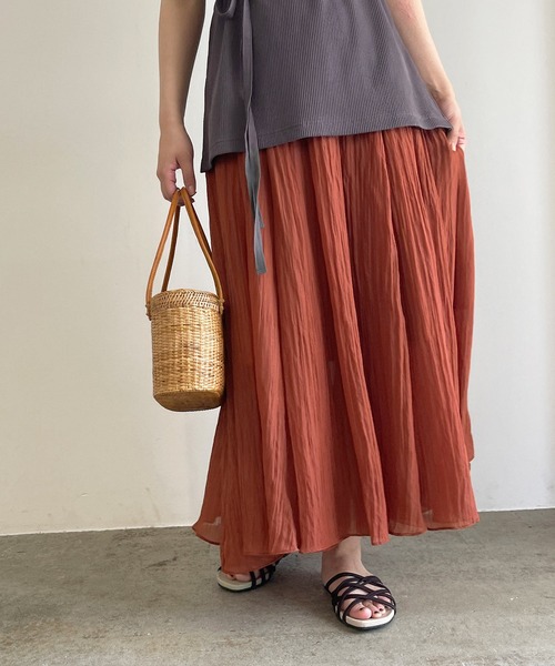 MADEMOISELLE ROPE'（マドモアゼル ロペ）の「シアータックフレアスカート（スカート・レディース・ブラック/ブラウン/ラベンダー・38）」の13枚目の写真