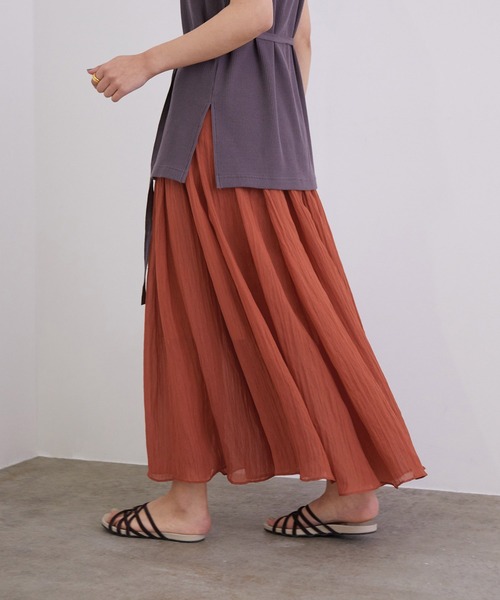 MADEMOISELLE ROPE'（マドモアゼル ロペ）の「シアータックフレアスカート（スカート・レディース・ブラック/ブラウン/ラベンダー・38）」の19枚目の写真