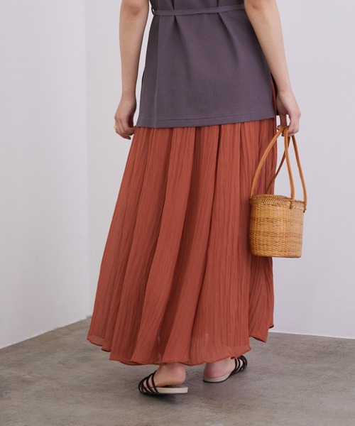 MADEMOISELLE ROPE'（マドモアゼル ロペ）の「シアータックフレアスカート（スカート・レディース・ブラック/ブラウン/ラベンダー・38）」の18枚目の写真