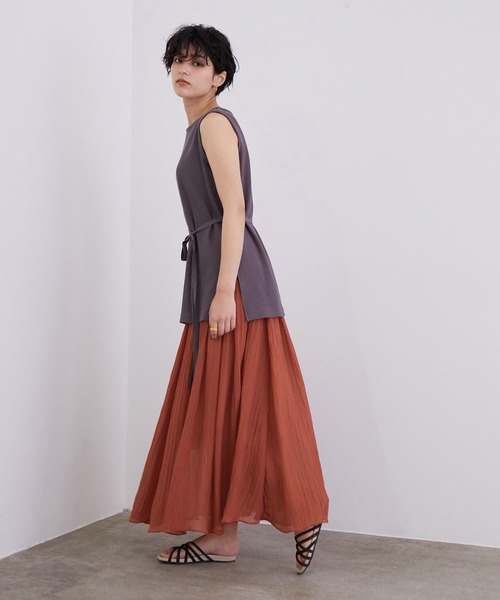 MADEMOISELLE ROPE'（マドモアゼル ロペ）の「シアータックフレアスカート（スカート・レディース・ブラック/ブラウン/ラベンダー・38）」の16枚目の写真