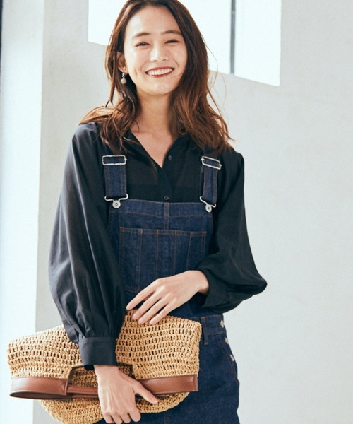 Andemiu（アンデミュウ）の「シアーデザインシャツ950411（シャツ/ブラウス・レディース・ベージュ/ブラック/オレンジ・FREE）」の2枚目の写真