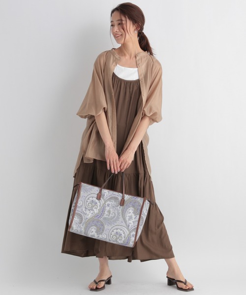 Andemiu（アンデミュウ）の「シアーデザインシャツ950411（シャツ/ブラウス・レディース・ベージュ/ブラック/オレンジ・FREE）」の8枚目の写真