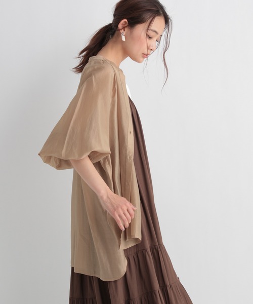 Andemiu（アンデミュウ）の「シアーデザインシャツ950411（シャツ/ブラウス・レディース・ベージュ/ブラック/オレンジ・FREE）」の7枚目の写真