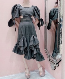 lilLilly | フリルデニムロングスカート(スカート)