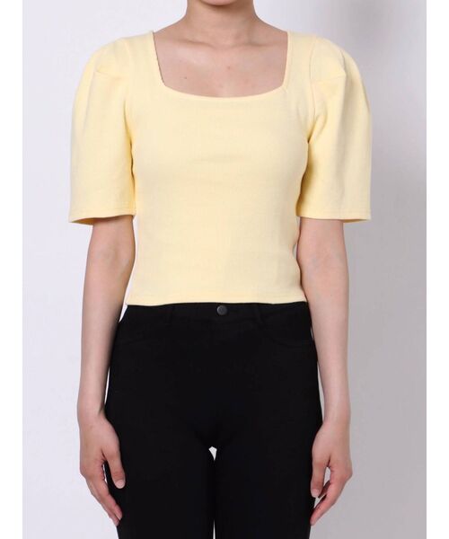 EMODA(エモダ)の「タックスリーブフィットトップ(Tシャツ/カットソー・レディース・ホワイト/ミント/イエロー/ブラック・FREE)」の18枚目の写真