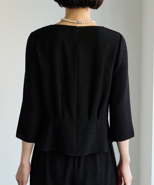 AIMER（エメ）の「【喪服・礼服・WEB限定】ノーカラージャケット・ペプラムブラウス・ワイドパンツ 3点セット ブラックフォーマルアンサンブル（スーツセット・レディース・ブラック・11号/9号/13号/15号/17号/7号）」の20枚目の写真
