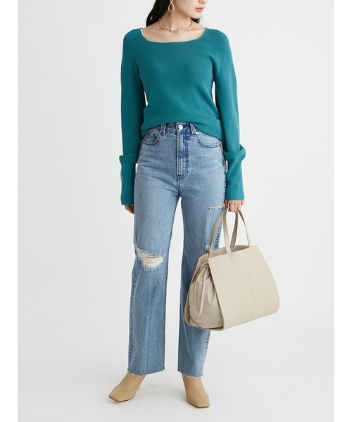 Mila Owen（ミラオーウェン）の「ストレートデニムパンツ（デニムパンツ・レディース・ライトブルー/ブラック/ブルー・1/0）」の16枚目の写真