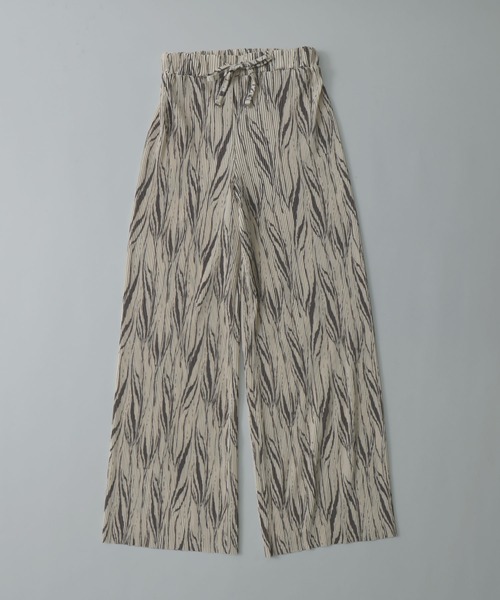 ゼブラ柄ストレートプリーツパンツ（その他パンツ）｜etoll.（エトル