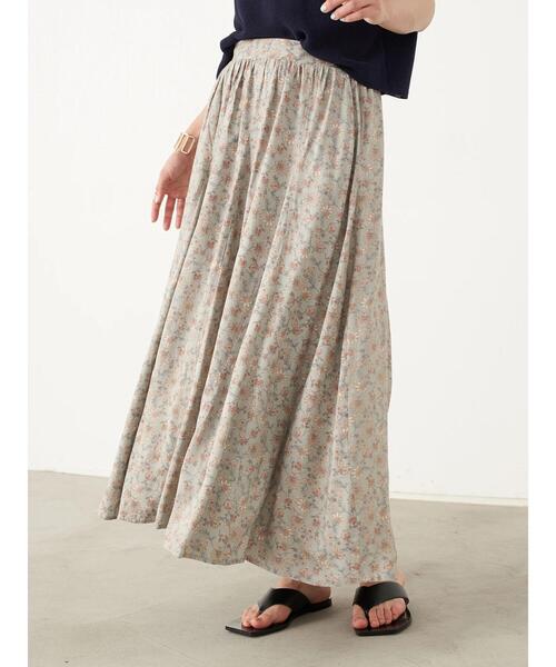 earth music&ecology（アースミュージックアンドエコロジー）の「更紗フラワープリントスカート ＊（スカート・レディース・ブラック/ベージュ/ミント・FREE）」の17枚目の写真