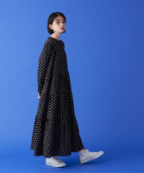 manana suerte(マニャーナスエルテ)の「ドットワンピース(ワンピース・レディース・ブラック・FREE)」の6枚目の写真