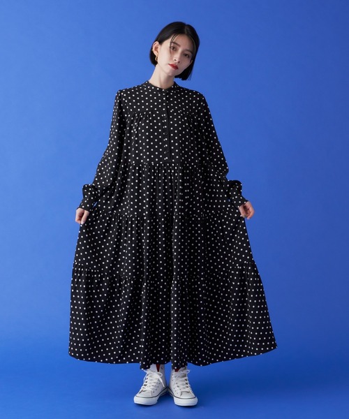 manana suerte(マニャーナスエルテ)の「ドットワンピース(ワンピース・レディース・ブラック・FREE)」の9枚目の写真