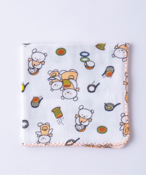COCO WALK（ココウォーク）の「COCOWALK:こぐまちゃんガーゼミニハンカチ（ハンカチ/ハンドタオル・レディース・イエロー/オフホワイト・FREE）」の5枚目の写真