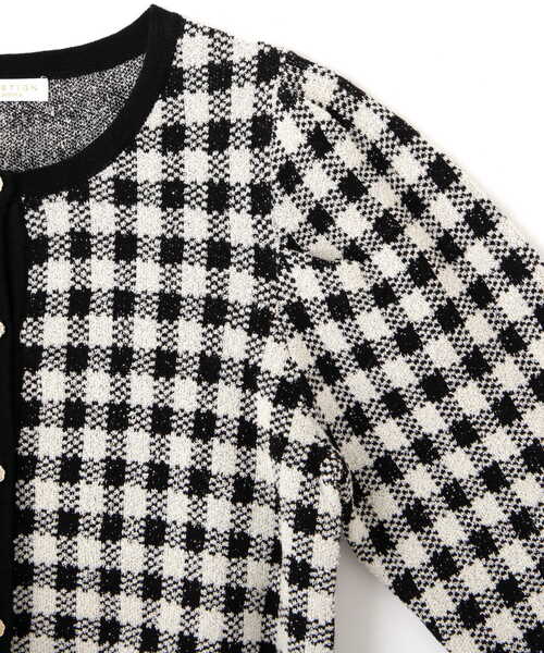 PROPORTION BODY DRESSING（プロポーションボディドレッシング）の「チェックジャガードカーデ / 1211274915（カーディガン/ボレロ・レディース・ブラック/ボルドー・FREE）」の22枚目の写真