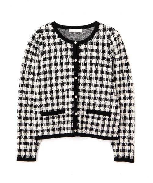 PROPORTION BODY DRESSING（プロポーションボディドレッシング）の「チェックジャガードカーデ / 1211274915（カーディガン/ボレロ・レディース・ブラック/ボルドー・FREE）」の12枚目の写真