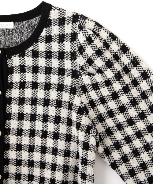 PROPORTION BODY DRESSING（プロポーションボディドレッシング）の「チェックジャガードカーデ / 1211274915（カーディガン/ボレロ・レディース・ブラック/ボルドー・FREE）」の9枚目の写真