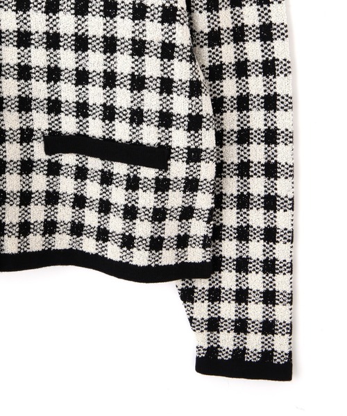 PROPORTION BODY DRESSING（プロポーションボディドレッシング）の「チェックジャガードカーデ / 1211274915（カーディガン/ボレロ・レディース・ブラック/ボルドー・FREE）」の13枚目の写真