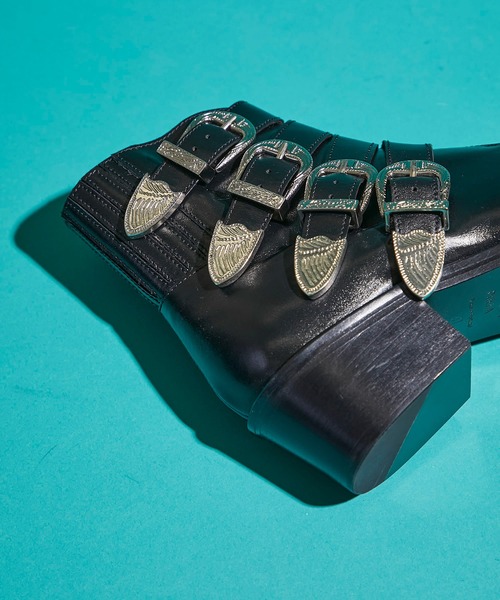 TOGA PULLA(トーガ プルラ)の「【TOGA PULLA(トーガプルラ)】フォーメタルカウボーイブーツ/4 metal cowboy/AJ006(ブーツ・レディース・ブラック・SMALL/MEDIUM/LARGE/X-LARGE)」の7枚目の写真