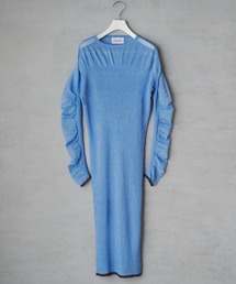 lautreamont BLEUBLANC | 配色シアーギャザーワンピース≪手洗い可能≫(ワンピース)