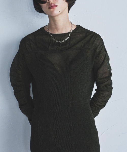 lautreamont BLEUBLANC（ロートレアモンブルーブラン）の「<lautreamont BLEUBLANC>配色シアーギャザーワンピース≪手洗い可能≫（ワンピース・レディース・グレー/カーキ/ブルー・9号）」の11枚目の写真